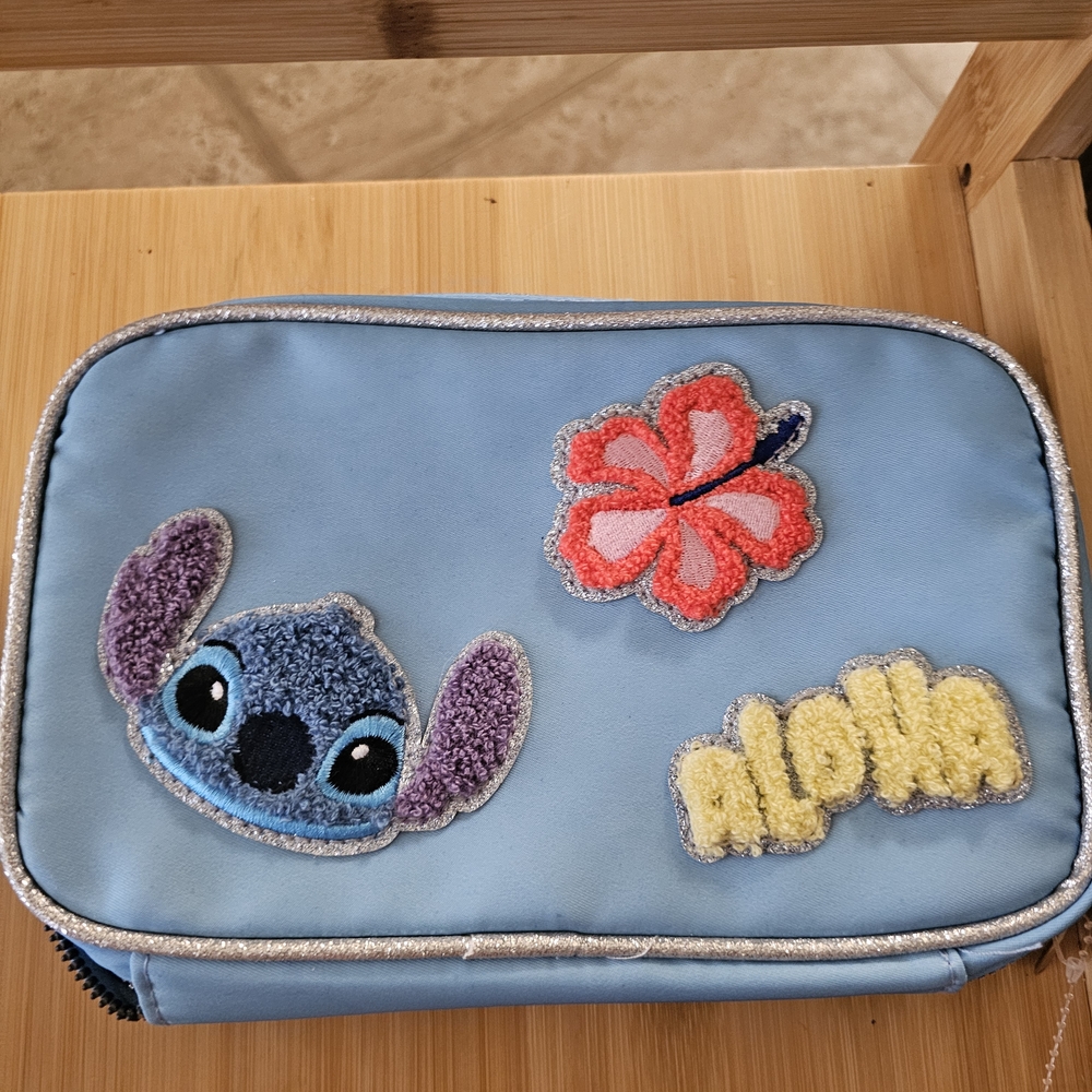 Disney Blue Bag with Stitch and Floral Accents
